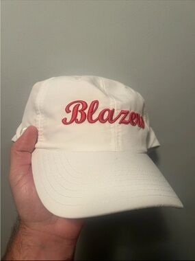 Valdosta State Golf White Baseball Cap with Red "Blazers" Embroidery